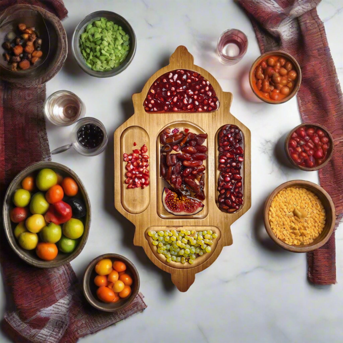 Bamboo Wooden Lantern Serving Tray